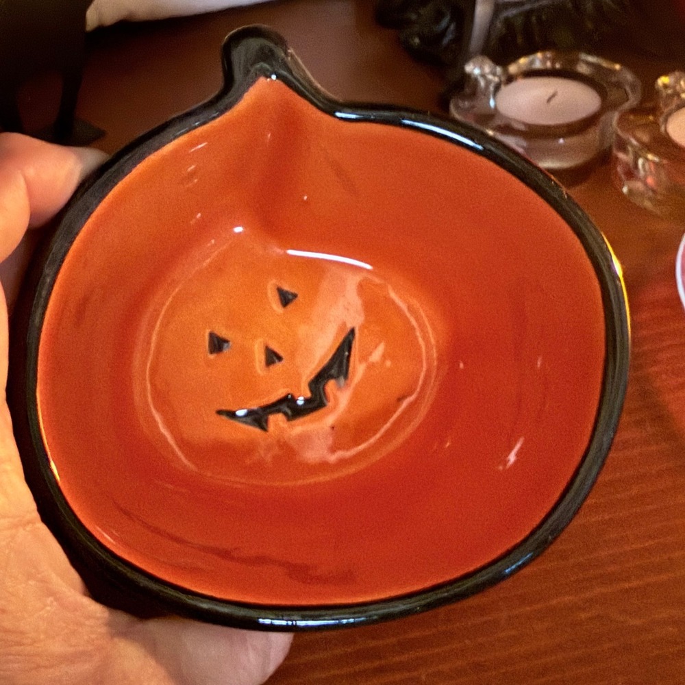 Debbie Mumm Joann Stores Small Orange Pumpkin Candy Dish